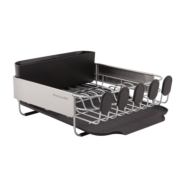 Black KitchenAid Compact Dish Rack, Crafted from Stainless Steel, 16.06-Inch