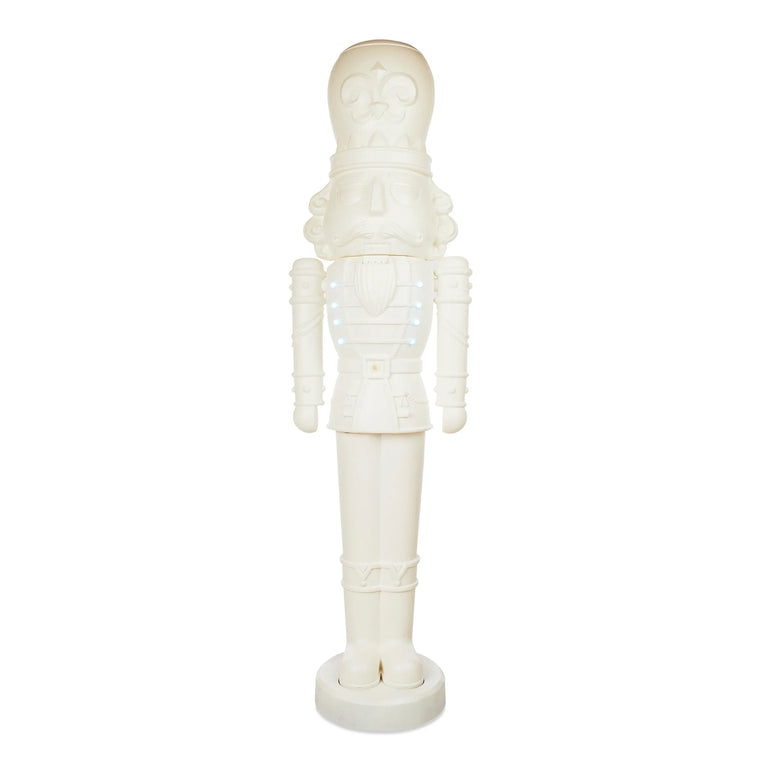 75-Inch Animated White Nutcracker Blow Mold by Holiday Time, Measuring 6.25 Feet