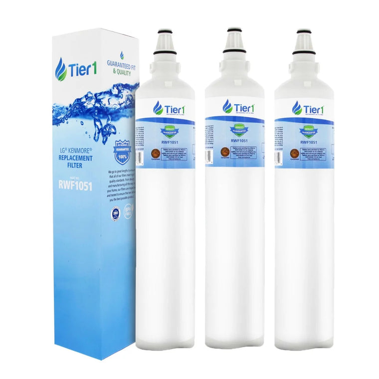Tier1 5231JA2006A Refrigerator Water Filter, 3-Pack Replacement for LG LT600P, 5231JA2006B, 5231JA2006F, 5231JA2005A and Kenmore 46-9990, 9990, 469990