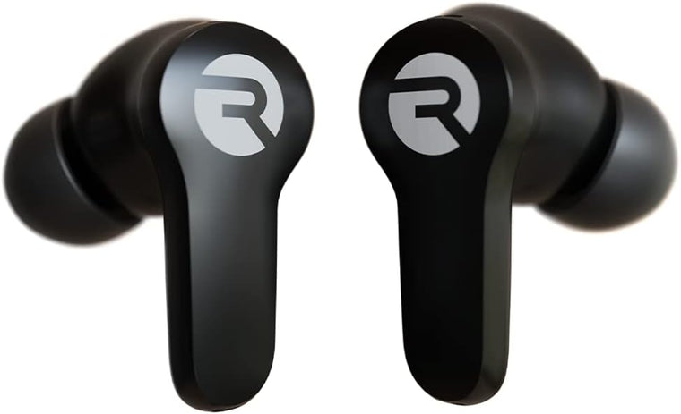 Raycon The Work True Wireless Earbuds in Jet Silver, Bluetooth In-Ear Headset with Microphone, Stereo Sound, 32 Hours of Battery Life and Three Sound Profiles